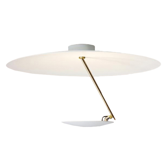 CATELLANI & SMITH lampe de plafond LEDERAM C180 (Blanc / tige or / disque blanc - Métal)