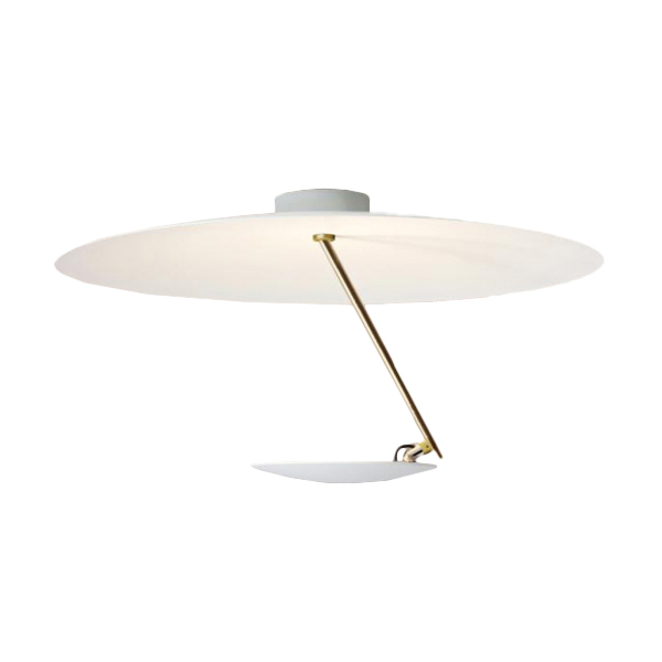 CATELLANI & SMITH lampe de plafond LEDERAM C150 (Blanc / tige or / disque blanc - Métal)