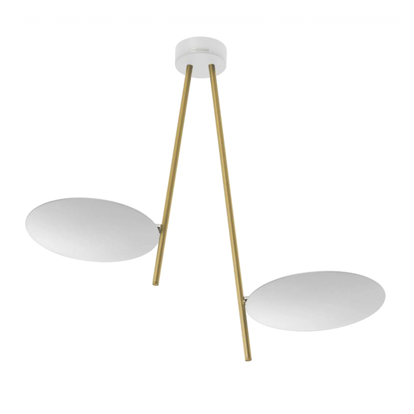 CATELLANI & SMITH lampe de plafond LEDERAM C2 (Tige or / disque blanc - Métal)