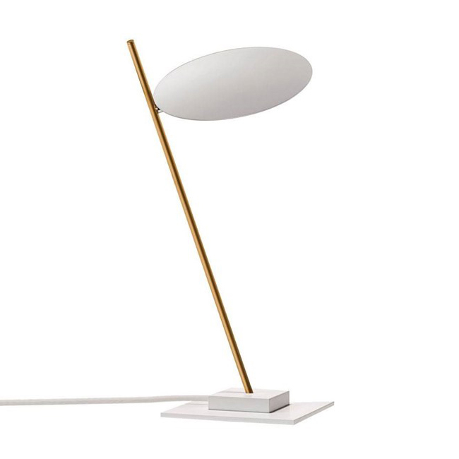 CATELLANI & SMITH lampe de table LEDERAM T1 (Tige or / disque blanc - Métal)