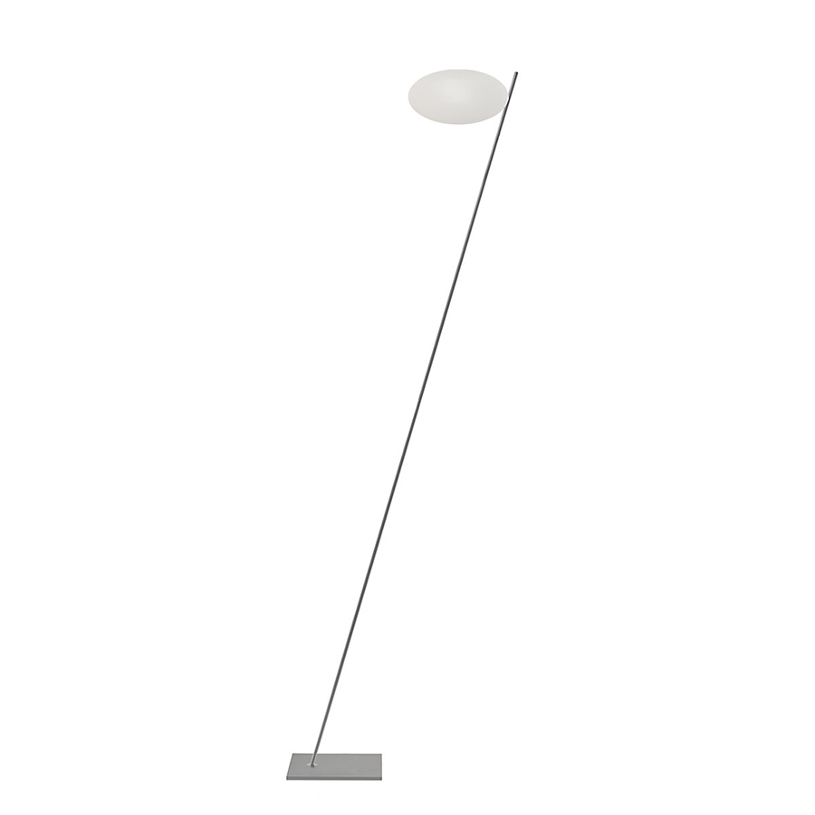 CATELLANI & SMITH lampadaire LEDERAM F0 (Tige satiné / disque blanc - Métal)