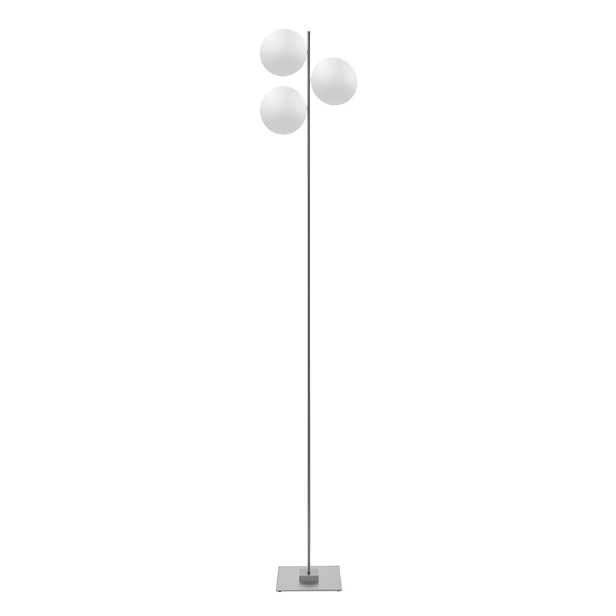 CATELLANI & SMITH lampadaire LEDERAM F3 (Tige satiné / disques blancs - Métal)