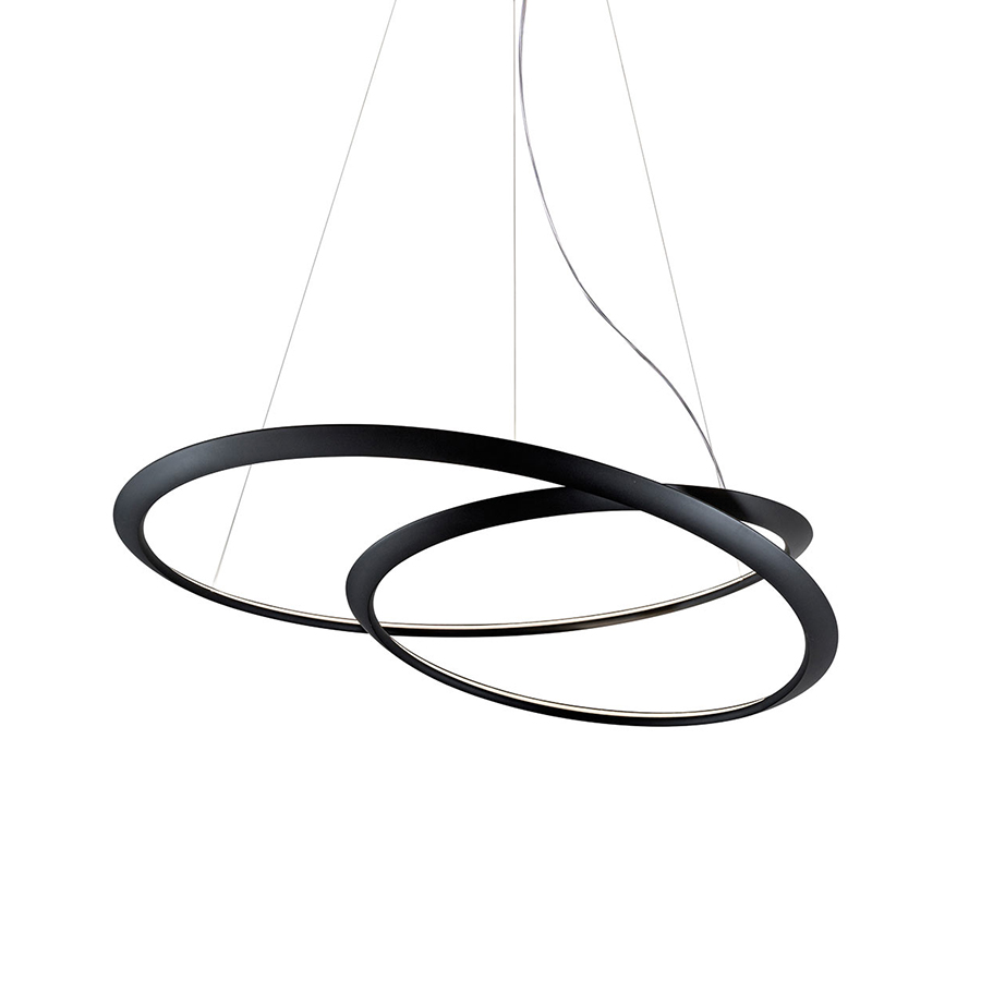 NEMO lampe à suspension KEPLER (Uplight / Noir 3000K - Aluminium verni)