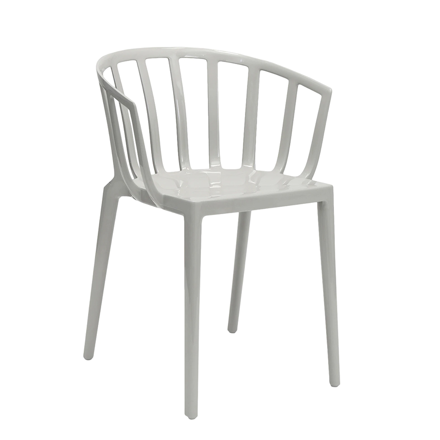 KARTELL set de 2 chaises avec accoudoirs VENICE (Gris - Polycarbonate coloré dans la masse)
