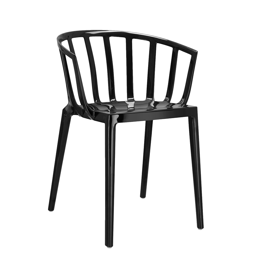 KARTELL set de 2 chaises avec accoudoirs VENICE (Noir - Polycarbonate coloré dans la masse)