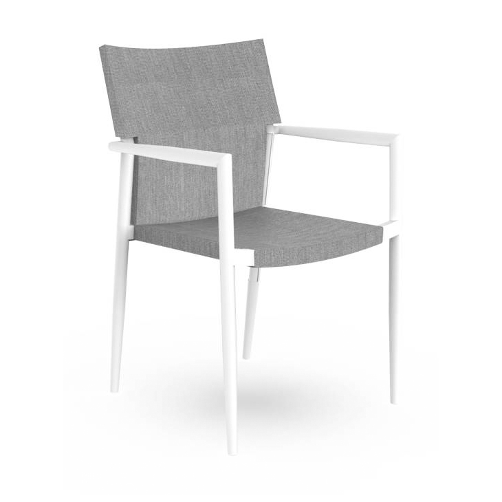 TALENTI set de 4 chaises d'extérieur ADAM Collection PiùTrentanove (White / Light grey - Aluminium v