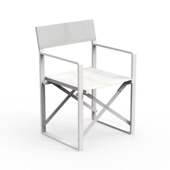 TALENTI chaise du réalisateur d'extérieur CHIC Collection PiùTrentanove (White - Aluminium verni)
