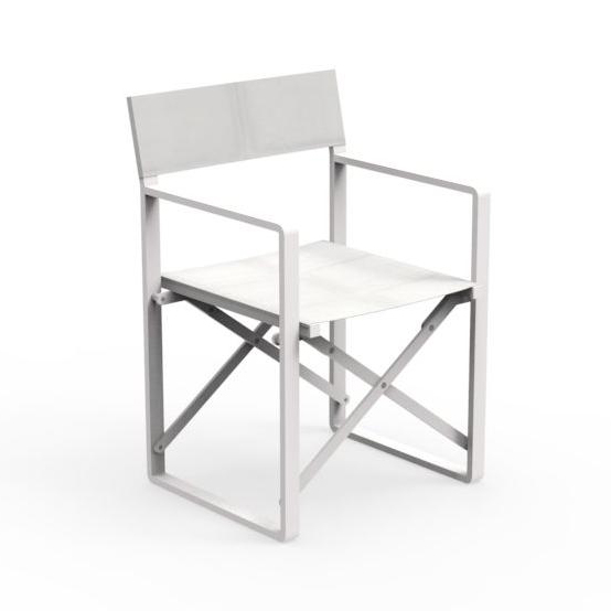 TALENTI chaise du réalisateur d'extérieur CHIC Collection PiùTrentanove (White - Aluminium verni)