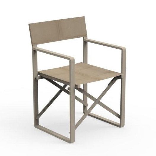 TALENTI chaise du réalisateur d'extérieur CHIC Collection PiùTrentanove (Dove - Aluminium verni)