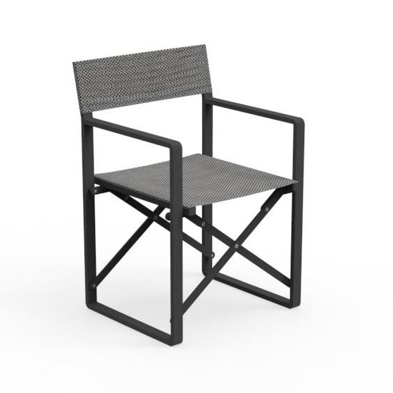 TALENTI chaise du réalisateur d'extérieur CHIC Collection PiùTrentanove (Charcoal - Aluminium verni)