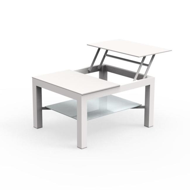 TALENTI table basse d'ouverture petit d'extérieur CHIC Collection PiùTrentanove (White - Aluminium p
