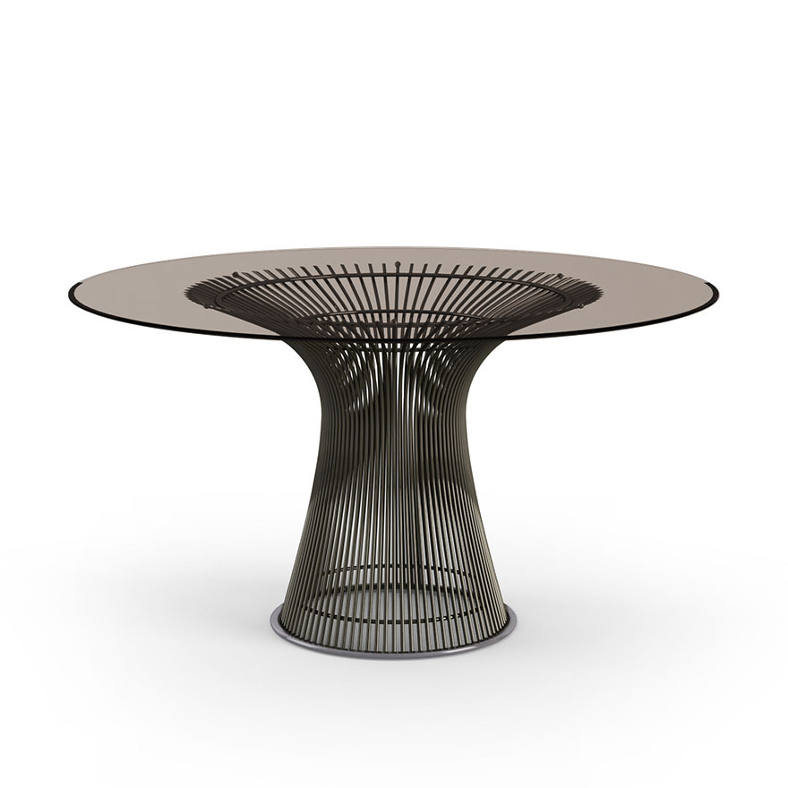 KNOLL table ronde PLATNER Ø 135 cm (Bronze / Bronze - Métal / Cristal)