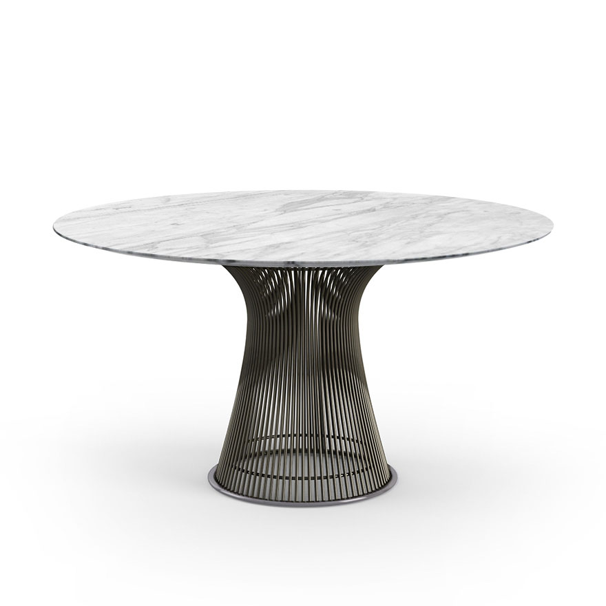 KNOLL table ronde PLATNER Ø 135 cm (Bronze / Statuarietto - Métal / marbre)