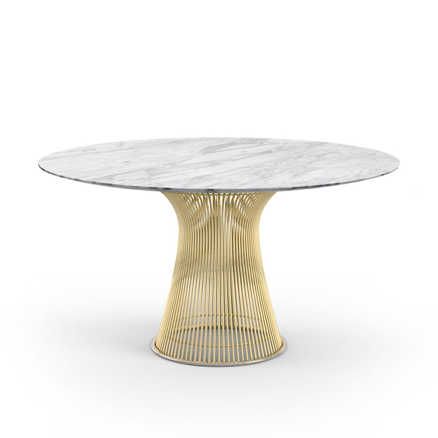 KNOLL table ronde PLATNER Ø 135 cm (Or 18k / Statuarietto - Métal / marbre)