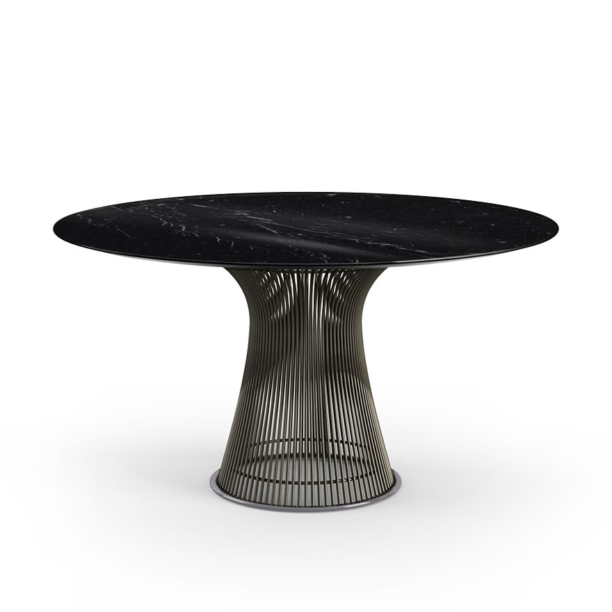 KNOLL table ronde PLATNER Ø 135 cm (Bronze / Noir Marquina - Métal / marbre)