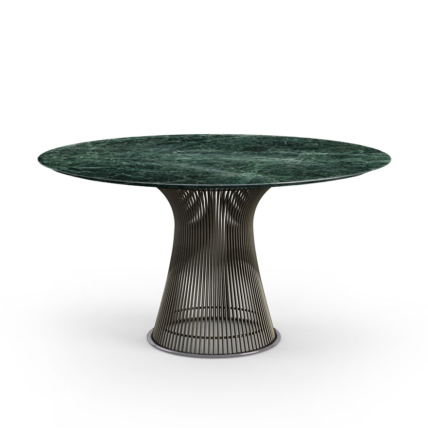 KNOLL table ronde PLATNER Ø 135 cm (Bronze / Vert Alpi - Métal / marbre)