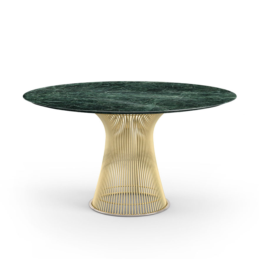 KNOLL table ronde PLATNER Ø 135 cm (Or 18k / Vert Alpi - Métal / marbre)