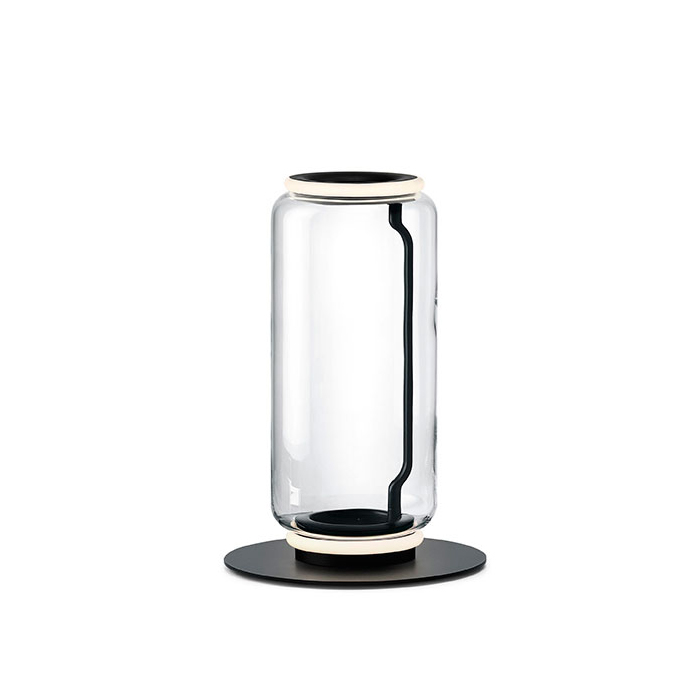 FLOS lampadaire NOCTAMBULE (1 High Cylinder - Verre soufflé / Aluminium moulé sous pression noir)