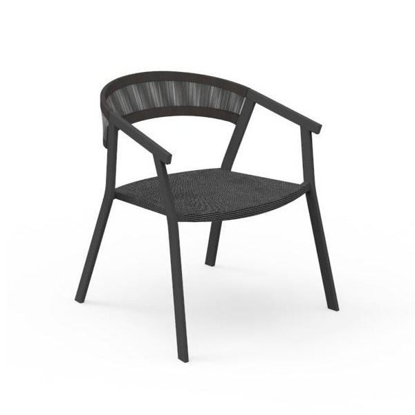 TALENTI set de 4 fauteuils d'extérieur KEY Collection PiùTrentanove (Charcoal / Black - Aluminium pe