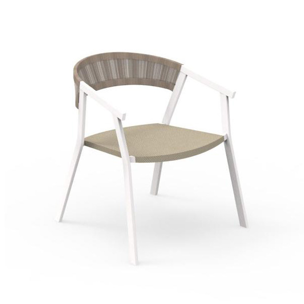 TALENTI set de 4 fauteuils d'extérieur KEY Collection PiùTrentanove (White / Dove - Aluminium peint 