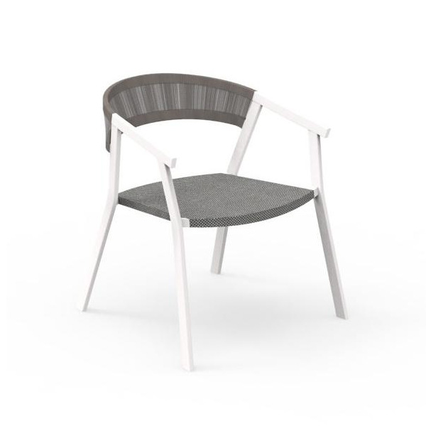TALENTI set de 4 fauteuils d'extérieur KEY Collection PiùTrentanove (White / Silver black - Aluminiu