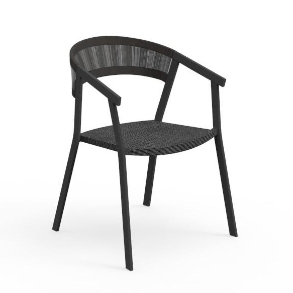 TALENTI set de 4 chaises avec accoudoirs d'extérieur KEY Collection PiùTrentanove (Charcoal / Black 
