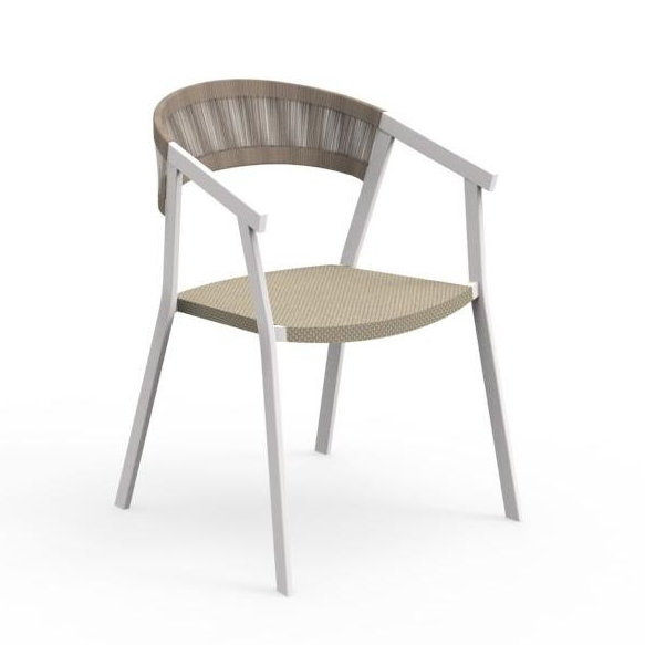 TALENTI set de 4 chaises avec accoudoirs d'extérieur KEY Collection PiùTrentanove (White / Dove - Al