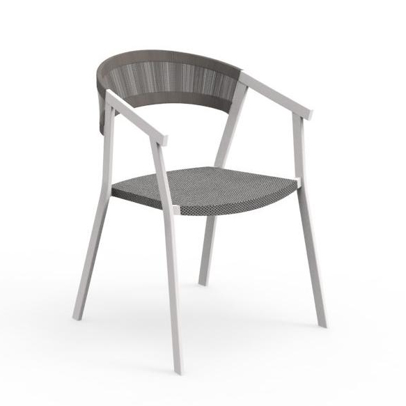 TALENTI set de 4 chaises avec accoudoirs d'extérieur KEY Collection PiùTrentanove (White / Silver bl