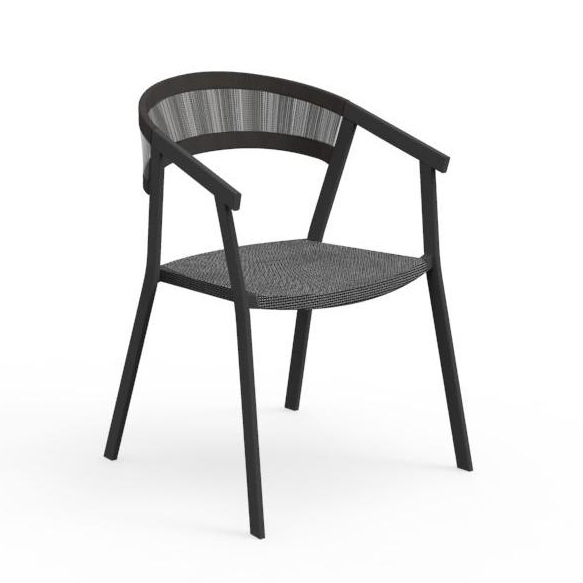 TALENTI set de 4 chaises avec accoudoirs d'extérieur KEY Collection PiùTrentanove (Charcoal / Silver