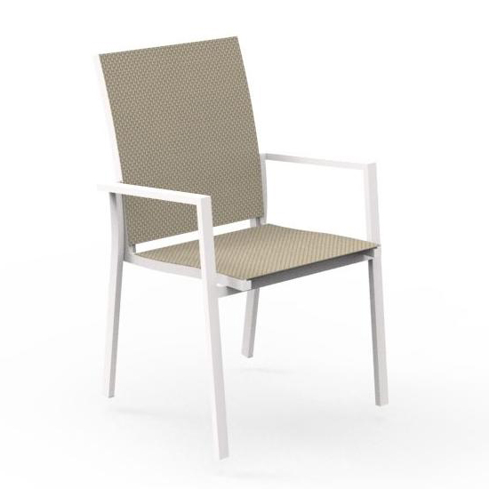 TALENTI set de 4 chaises avec accoudoirs d'extérieur MAIORCA Collection PiùTrentanove (White / Dove 