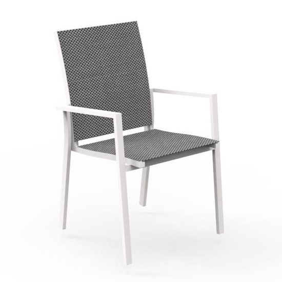 TALENTI set de 4 chaises avec accoudoirs d'extérieur MAIORCA Collection PiùTrentanove (White / Silve