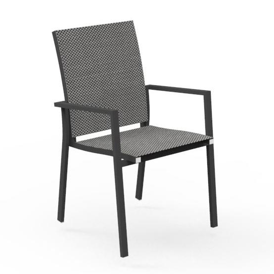 TALENTI set de 4 chaises avec accoudoirs d'extérieur MAIORCA Collection PiùTrentanove (Charcoal - Al