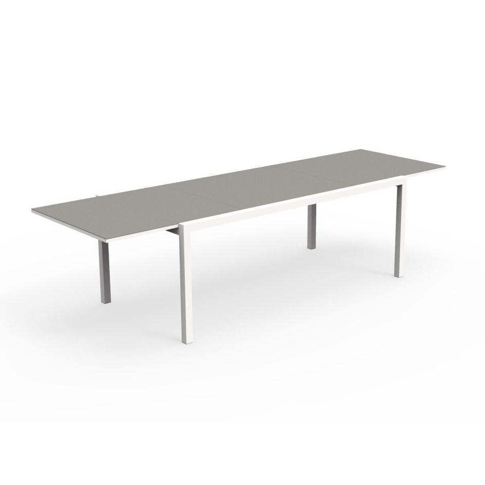 TALENTI table extensible à rallonge d'extérieur MAIORCA Collection PiùTrentanove (White / Dove - Alu