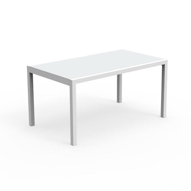 TALENTI table d'extérieur MAIORCA Collection PiùTrentanove (White - Aluminium peint, tissu et verre)