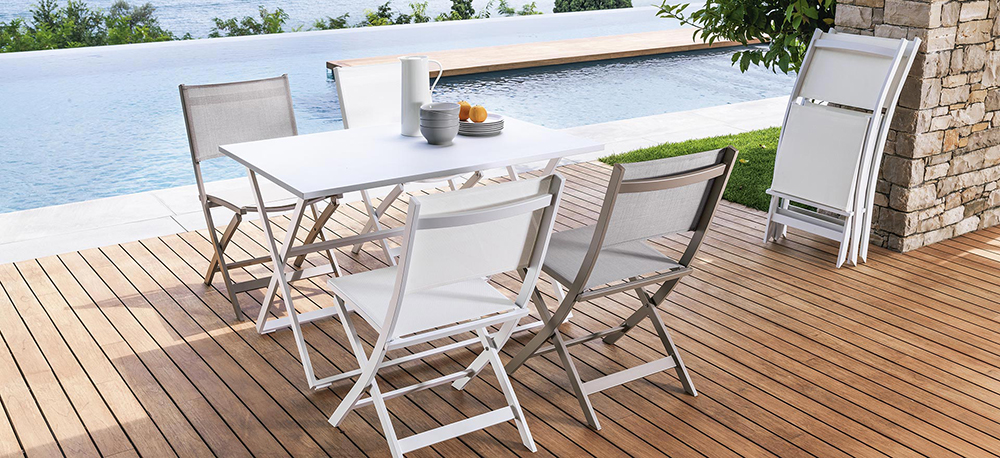 TALENTI outdoor folding table 120x80 cm QUEEN PiùTrentanove Collection