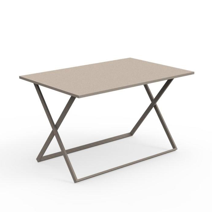 TALENTI table pliante 120x80 cm d'extérieur QUEEN Collection PiùTrentanove (Dove - Aluminium verni)