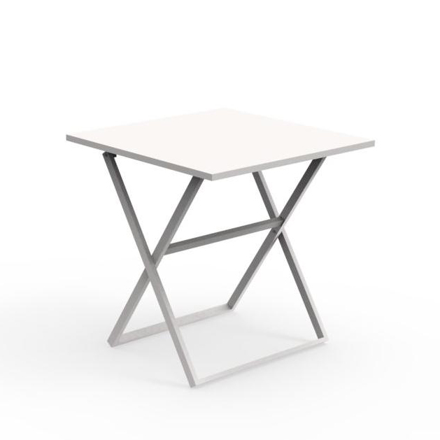 TALENTI table pliante 70x70 cm d'extérieur QUEEN Collection PiùTrentanove (White - Aluminium verni)