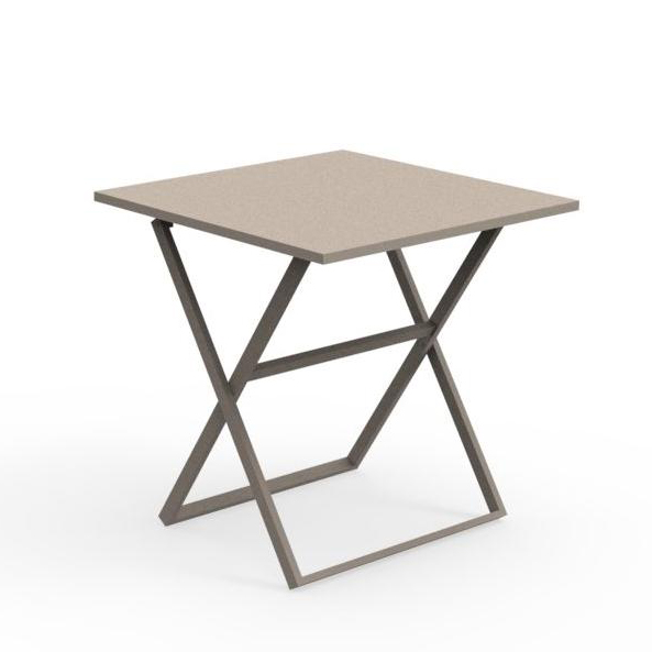 TALENTI table pliante 70x70 cm d'extérieur QUEEN Collection PiùTrentanove (Dove - Aluminium verni)