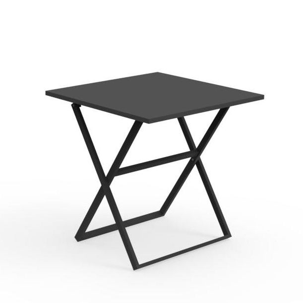 TALENTI table pliante 70x70 cm d'extérieur QUEEN Collection PiùTrentanove (Charcoal - Aluminium vern