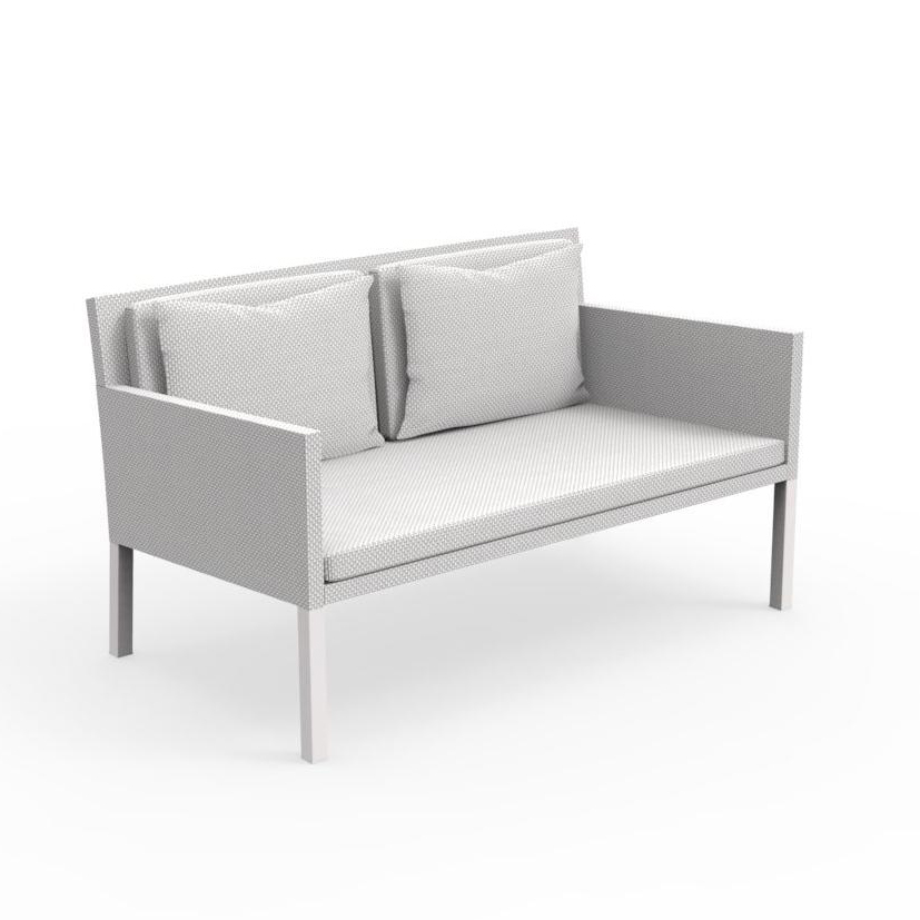 TALENTI canapé à 2 places d'extérieur STEP Collection PiùTrentanove (White - Aluminium verni et tiss