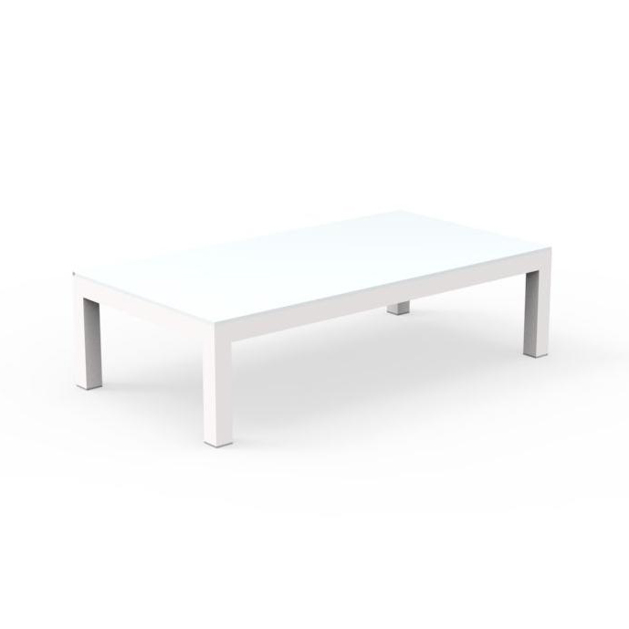 TALENTI table basse d'extérieur STEP Collection PiùTrentanove (White - Aluminium peint et verre)