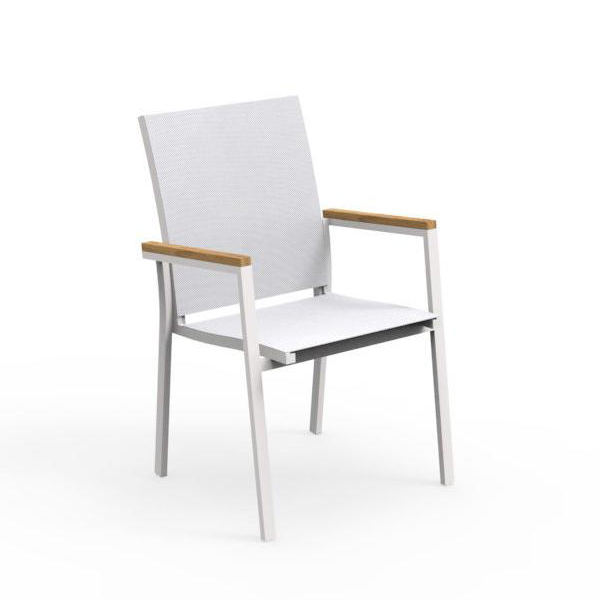 TALENTI set de 4 chaises avec accoudoirs d'extérieur TIMBER Collection PiùTrentanove (White - Tissu,