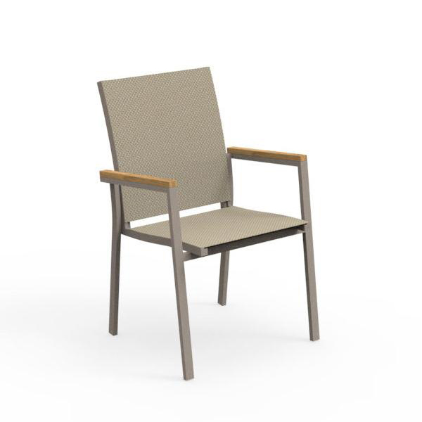 TALENTI set de 6 chaises avec accoudoirs d'extérieur TIMBER Collection PiùTrentanove (Dove - Tissu,