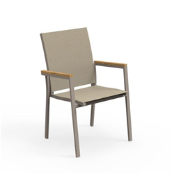 TALENTI set of 4 outdoor chaises with arms TIMBER PiùTrentanove Collection