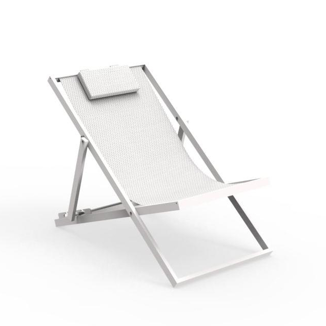 TALENTI transat bain de soleil chaise longue d'extérieur TOUCH Collection PiùTrentanove (White - Alu