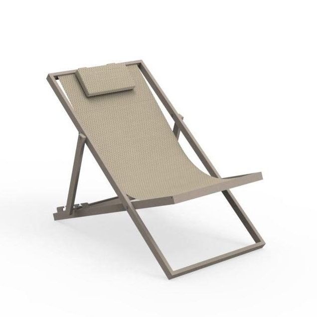TALENTI transat bain de soleil chaise longue d'extérieur TOUCH Collection PiùTrentanove (Dove - Alum