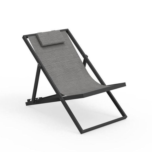 TALENTI transat bain de soleil chaise longue d'extérieur TOUCH Collection PiùTrentanove (Charcoal - 