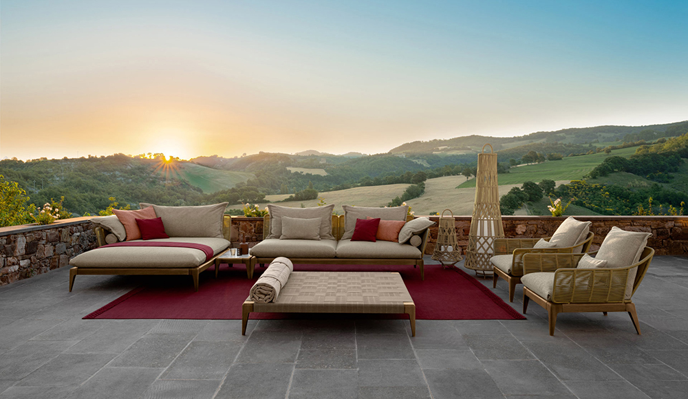 TALENTI outdoor right chaise longue sofa CRUISE TEAK Icon Collection