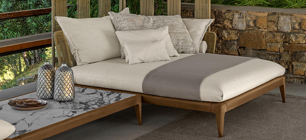 TALENTI outdoor left chaise longue sofa CRUISE TEAK Icon Collection