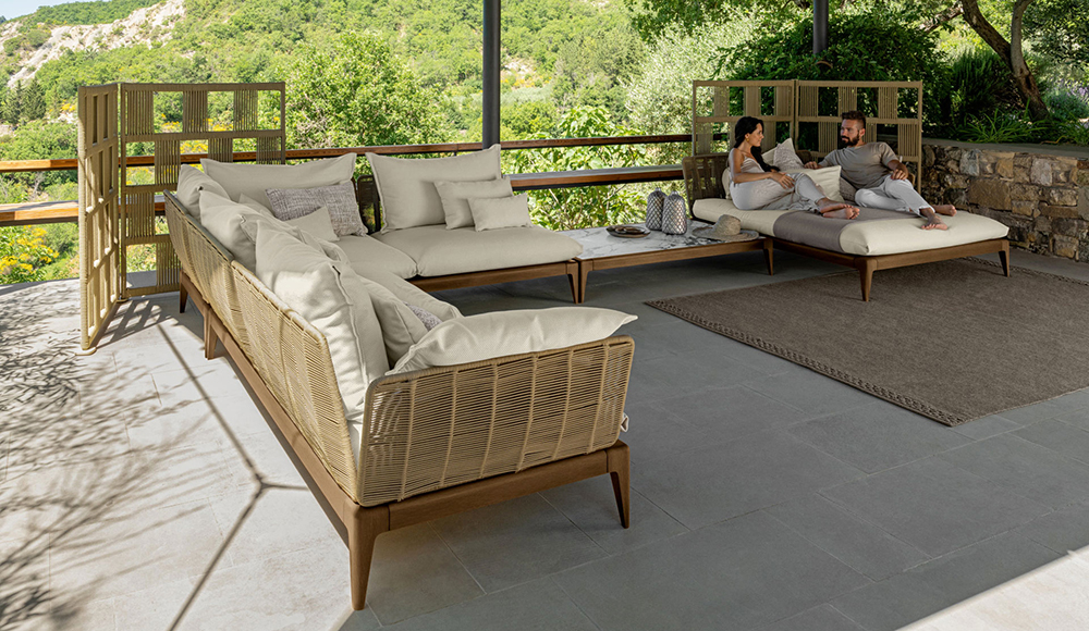 TALENTI outdoor right sofa CRUISE TEAK Icon Collection